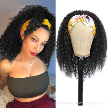 Curly Headband Wig Human Hair Wigs For Black Women Brazilian Hair Glueless Remy Water Wave Human Hair Wigs